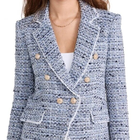 Generation Love Eliza Tweed Blazer - Size Small (S) Blue...